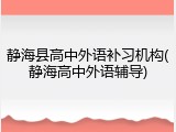 静海县高中外语补习机构(静海高中外语辅导)
