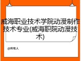 威海职业技术学院动漫制作技术专业(威海职院动漫技术)