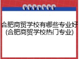 合肥商贸学校有哪些专业好(合肥商贸学校热门专业)