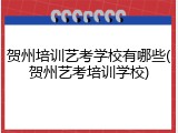 贺州培训艺考学校有哪些(贺州艺考培训学校)