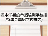 汉中洋县的单招培训学校排名(洋县单招学校排名)