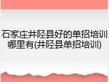 石家庄井陉县好的单招培训哪里有(井陉县单招培训)