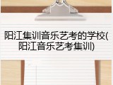 阳江集训音乐艺考的学校(阳江音乐艺考集训)