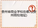 贵州省商业学校在哪儿(贵州商校地址)