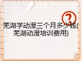 芜湖学动漫三个月多少钱(芜湖动漫培训费用)