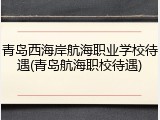 青岛西海岸航海职业学校待遇(青岛航海职校待遇)