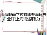 上海职高学校有哪些海运专业好(上海海运职校)