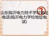 山东临沂电力技术学校地址电话(临沂电力学校地址电话)