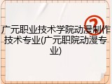 广元职业技术学院动漫制作技术专业(广元职院动漫专业)