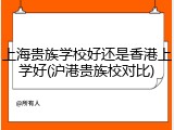 上海贵族学校好还是香港上学好(沪港贵族校对比)