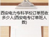 西安电力专科学校订单班收多少人(西安电专订单班人数)