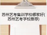 苏州艺考集训学校哪家好(苏州艺考学校推荐)