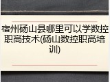 宿州砀山县哪里可以学数控职高技术(砀山数控职高培训)