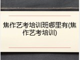 焦作艺考培训班哪里有(焦作艺考培训)