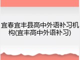 宜春宜丰县高中外语补习机构(宜丰高中外语补习)