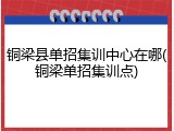 铜梁县单招集训中心在哪(铜梁单招集训点)