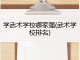 学武术学校哪家强(武术学校排名)