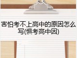 害怕考不上高中的原因怎么写(惧考高中因)