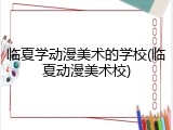 临夏学动漫美术的学校(临夏动漫美术校)