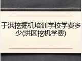 于洪挖掘机培训学校学费多少(洪区挖机学费)