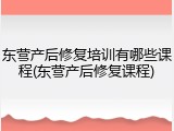 东营产后修复培训有哪些课程(东营产后修复课程)