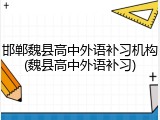 邯郸魏县高中外语补习机构(魏县高中外语补习)