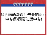 黔西南动漫设计专业的职业中专(黔西南动漫中专)