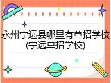 永州宁远县哪里有单招学校(宁远单招学校)