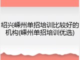 绍兴嵊州单招培训比较好的机构(嵊州单招培训优选)