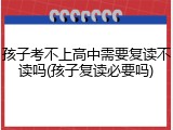 孩子考不上高中需要复读不读吗(孩子复读必要吗)