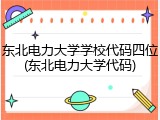 东北电力大学学校代码四位(东北电力大学代码)