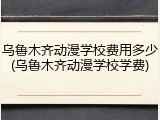 乌鲁木齐动漫学校费用多少(乌鲁木齐动漫学校学费)