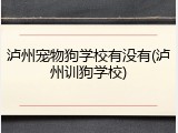 泸州宠物狗学校有没有(泸州训狗学校)