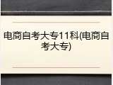 电商自考大专11科(电商自考大专)