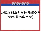 安徽水利电力学校是哪个学校(安徽水电学校)