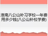淮南八公山补习学校一年费用多少钱(八公山补校学费)