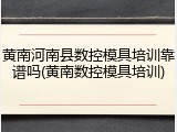 黄南河南县数控模具培训靠谱吗(黄南数控模具培训)