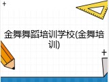 金舞舞蹈培训学校(金舞培训)
