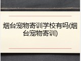 烟台宠物寄训学校有吗(烟台宠物寄训)