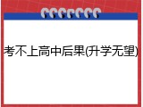考不上高中后果(升学无望)