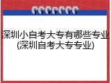 深圳小自考大专有哪些专业(深圳自考大专专业)