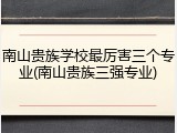 南山贵族学校最厉害三个专业(南山贵族三强专业)