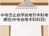 中专怎么自学自考升本科考哪些(中专自考本科科目)