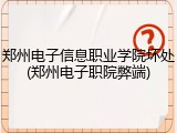 郑州电子信息职业学院坏处(郑州电子职院弊端)