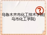 乌鲁木齐市化工技术学院(乌市化工学院)