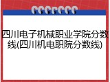四川电子机械职业学院分数线(四川机电职院分数线)