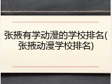 张掖有学动漫的学校排名(张掖动漫学校排名)
