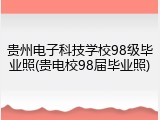 贵州电子科技学校98级毕业照(贵电校98届毕业照)