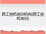 西工挖机培训机构(西工挖机培训)