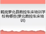鹤岗萝北县数控车床培训学校有哪些(萝北数控车床培训)